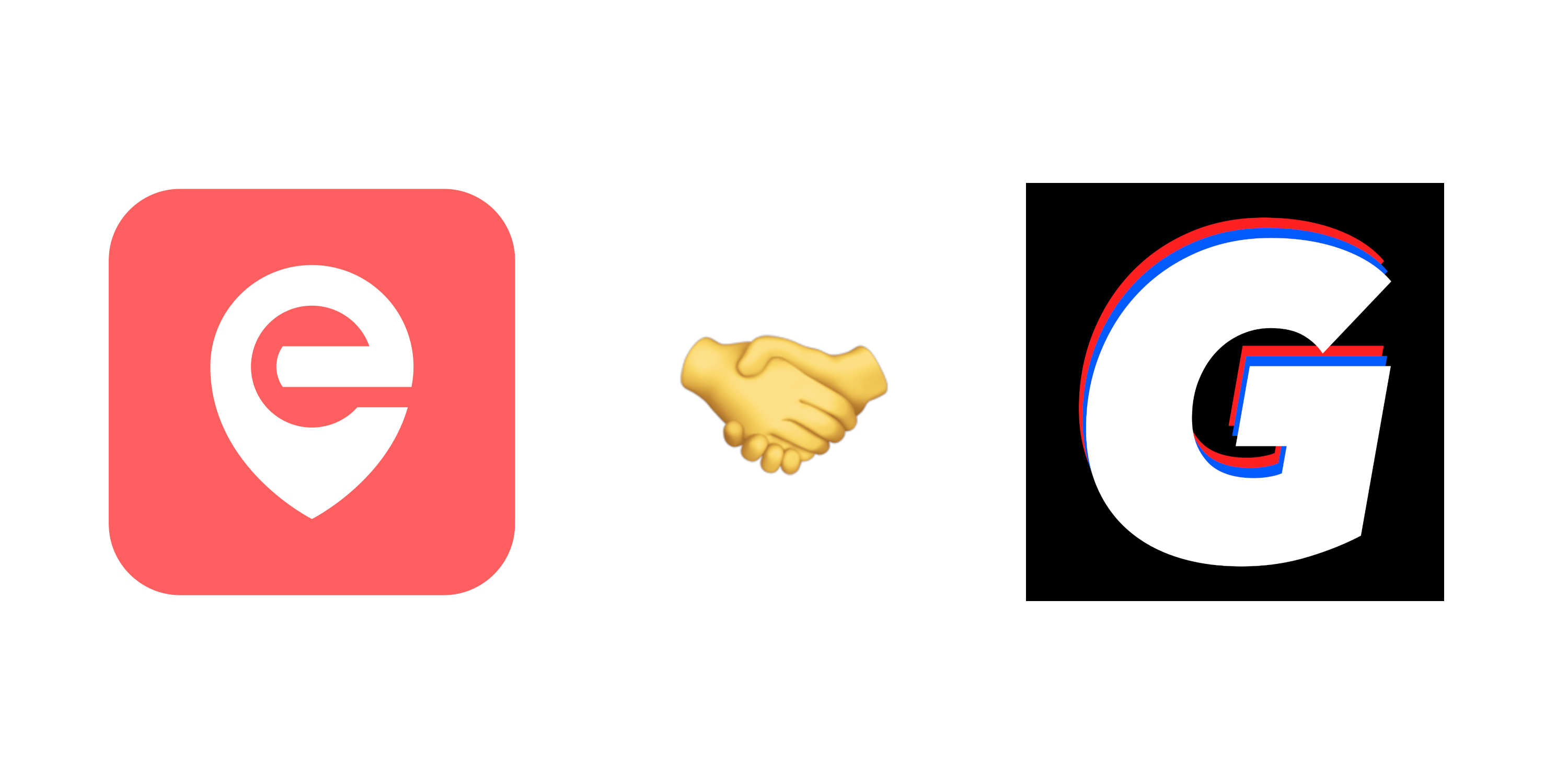 The logos of eddress and Gorillas, with the handshake emoji in between.